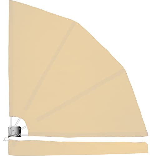 STILISTA Balkonfächer klappbar mit Wandhalterung 140 x 140 cm, inklusive Montagematerial, beige