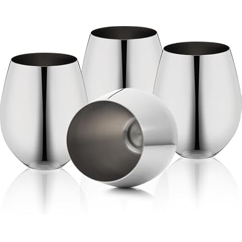 DLD Unbreakable Stainless Steel Wine Glasses Cover
