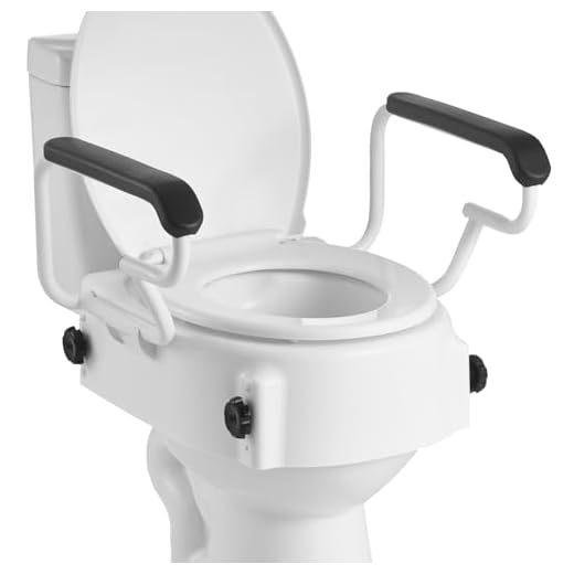 VEVOR Raised Toilet Seat with Arms, 300 lbs Load Capacity, 3-Level Adjustable Height, Widened Commode Elevated Toilet Seat Riser with Padded Handles for Seniors, Elderly, Handicap, Disabled, Adults