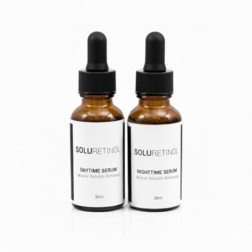 Soluretinol Advanced Wrinkle Serum Skin Renewing Day And Night System - Anti-Aging Water Soluble Retinol with Hyaluronic Acid & Vitamin C for Fine Lines & Deep Wrinkles - Gentle Set (2-Pack)