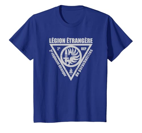 French Foreign Legion Paratrooper T Shirt - 2 Rep T-Shirt, Youth, Royal Blue, 4T