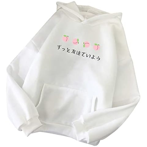 Kawaii Peach Hoodie Teen Girls Cute Sweatshirt Japanese Style Clothes Long Sleeve Causal Top Aesthetic Pullover Shirt, UK Size, Shipping 7 Days Cover