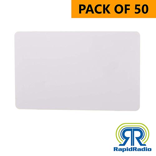 Image of RRHFSM09 125 KHz /13.56 MHz TK4100 FM1108 Compatible PVC Blank Hybrid LF + HF White RFID Smart Card - Pack of 50