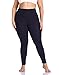 Cheapestbuy Women's Plus Size Stretchy Leggings Soft Full Length Leggings High Waist Lightweight Basic Yoga Tights Pants Dark Blue