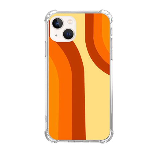 KatocZarl Ästhetische 70er-Jahre-Retro-Regenbogen-Kunst-Handyhülle, kompatibel mit iPhone 14, Boho-Schutzhülle für Damen und Herren, schlanke, stoßfeste TPU-Schutzhülle