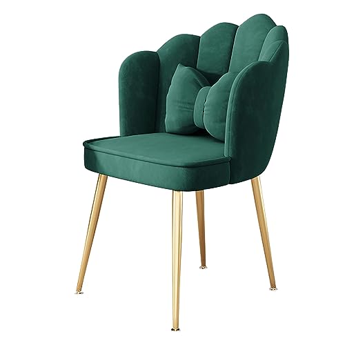 Sillas de comedor de terciopelo tapizadas con patas de metal doradas, sillas laterales de ocio para comedor, sala de estar y dormitorio