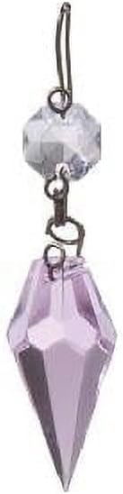 B&P Lamp® 1 3/16 Inch Pink Glass Crystal Chandelier Light Replacement Pendant Prism with Clear Top Bead
