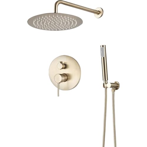 Mitigeur de douche 3 voies avec robinet rotatif et pommeau rond chic