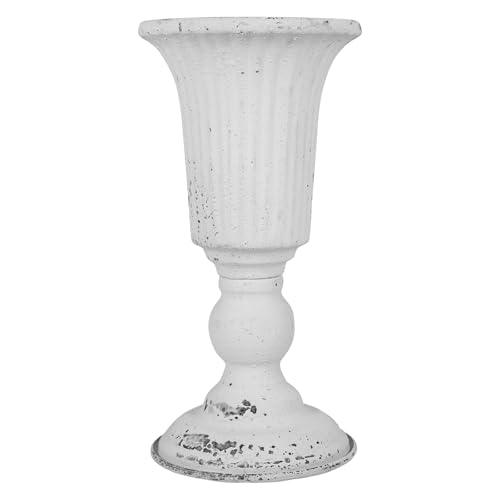 Alipis Metal Urn Planter, Tall Trumpet Vase Flower Holder Roman Pedestal Column Plant Stand Pot, Compotes Bowl Wedding Centerpieces Vase for Anniversary Ceremony
