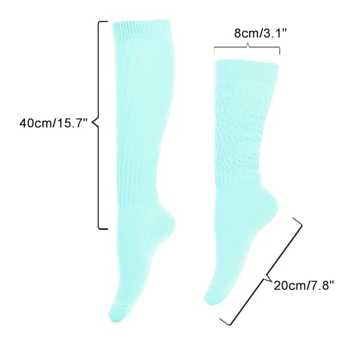 Image of Gvhntk Slouch Socks Women 80s 90s Scrunch Socks Extra Long Slouchy Sock Knee High Sock (Sky blue)