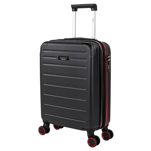 Valise cabine 55x40x20 rigide noire extensible à 4 roues pivotantes et cadenas