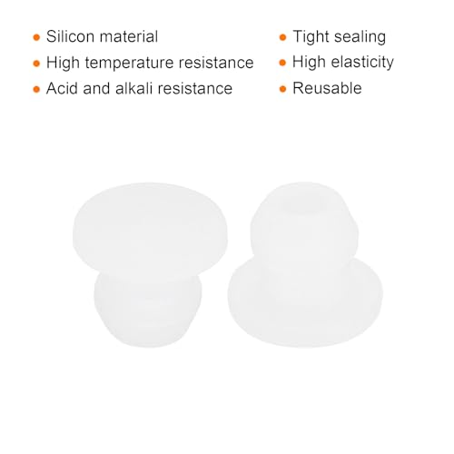 Image of MECCANIXITY Silicone Snap in Locking Hole Plugs Rubber Panel Seal Cover Flush Type Panel Round for Kitchen Rubber Bulkheads Waterproof Sealing Plugs 5mm /0.2 Inch Dia Transparent,Pack of 20