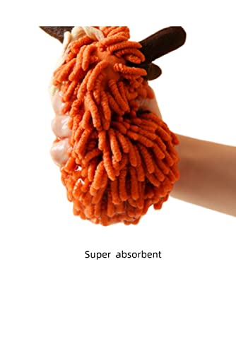 Yaocoral 3 Pack Double-Sided Chenille Hand Towels,Kitchen Hand Towels Hanging,Animal Hand Towels With Loops,Bathroom Hand Towels,Absorbent Quick Dry Square Hand Bath Towel(Orange Grey Lightgreen) #TOP2