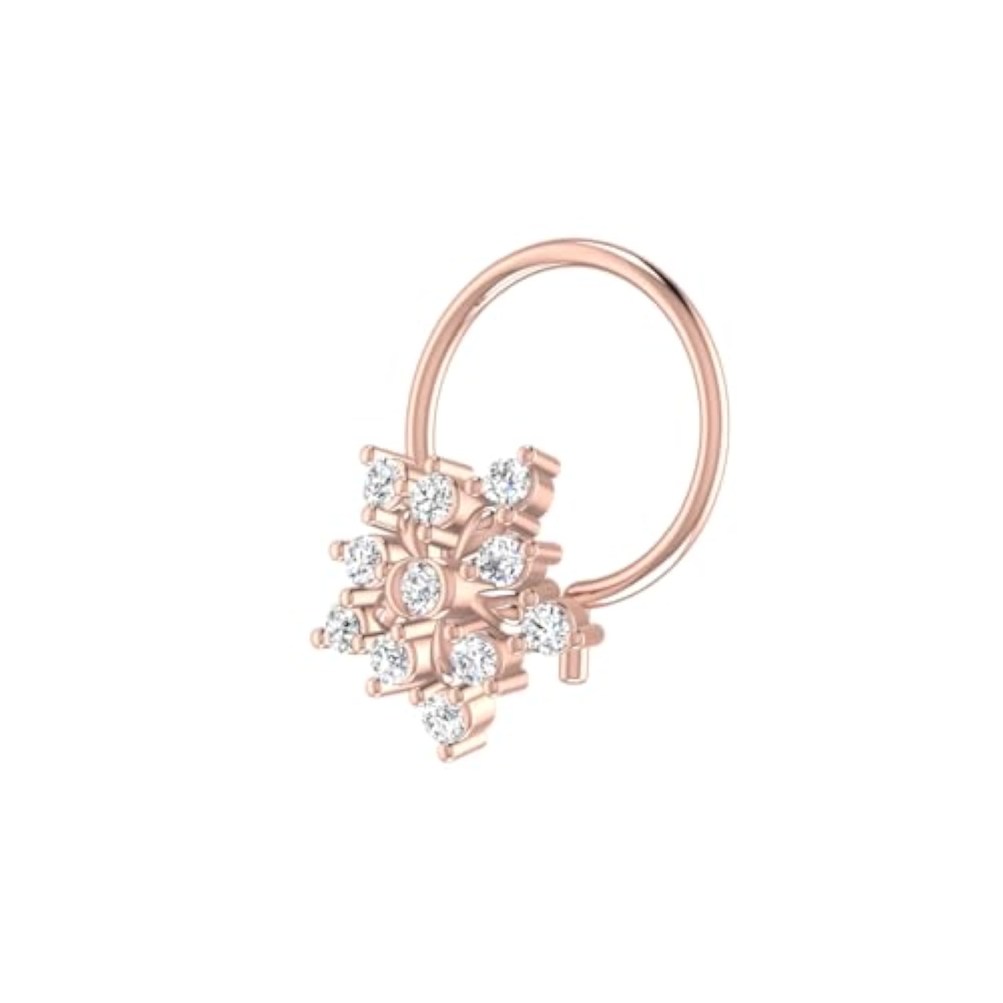 Women's 14Kt Rose Gold Stud Nosering