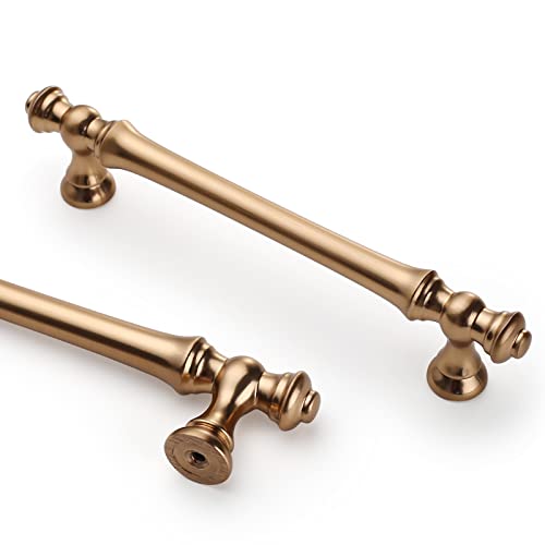Asidrama 6 Pack 5 Inch(128mm) Champagne Bronze Kitchen Cabinet Handles,Brushed Brass Cabinet Pulls Kitchen Cabinet Hardware for Cupboard Gold Drawer Pulls Dresser Handles by Asidrama - Used condition - CA$23.87