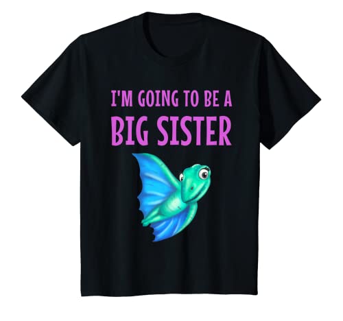 Niños Camiseta de dinosaurio para niños con texto en inglés "I'm going to be a big sister" Camiseta