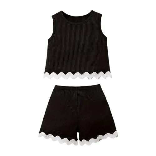 Conjunto de verano para niñas pequeñas ropa de dos piezas casual con pantalón corto