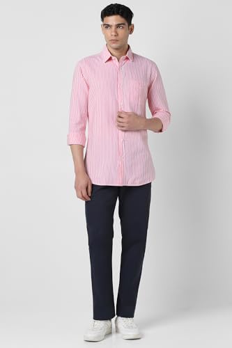 Image of Van Heusen Men's Casual Shirt for Men | Cotton | Stripe | Slim Fit | Full Sleeves |