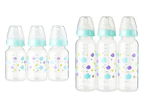 Image of Parents Choice Baby Bottles - Slow Flow Bottles - 9oz Baby Bottles - 5oz Baby Bottles - Six Total Bottles