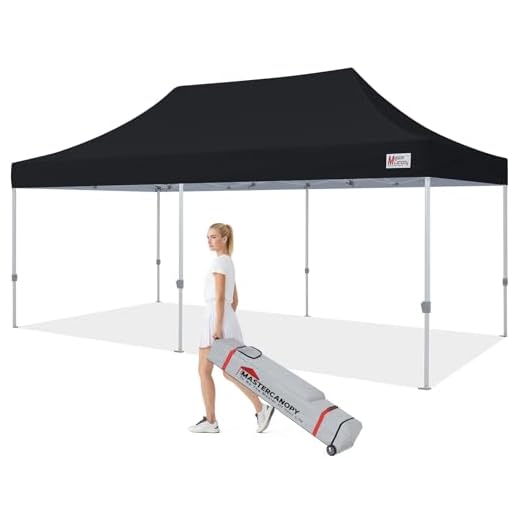 MASTERCANOPY Pop Up Canopy Tent Commercial 10x20 Instant Shelter (Black)