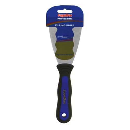 SupaDec Professional Soft Grip Filling Tool – 3/75mm | Durable Filler Knife with Ergonomic Comfort Handle | Smooth Application of Filler – Putty & Compound | for DIY & Professional Decorating