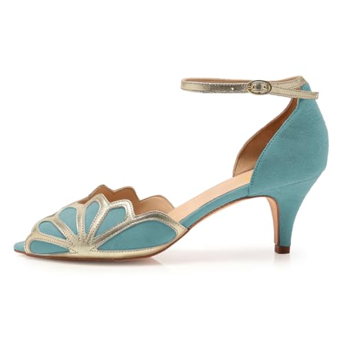 XYD Women Dance Ballroom Latin Jazz Sandals Kitten Heels Peep Toe Ankle Strap Butterfly Bridal Evening Fancy Pumps Shoes2