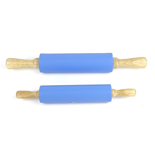 Remeel Silicone Rolling Pin For Baking Non-Stick Rolling Pin Dough Roller Wooden Handle Kitchen Accessories Pastry Roller #TOP3