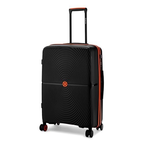 Image of Nasher Miles Bali Hard-Sided Polypropylene Check-in Luggage 24 inch | 65cm | 8 Wheels Medium Trolley Bag for Travel | Suitcase (Black)