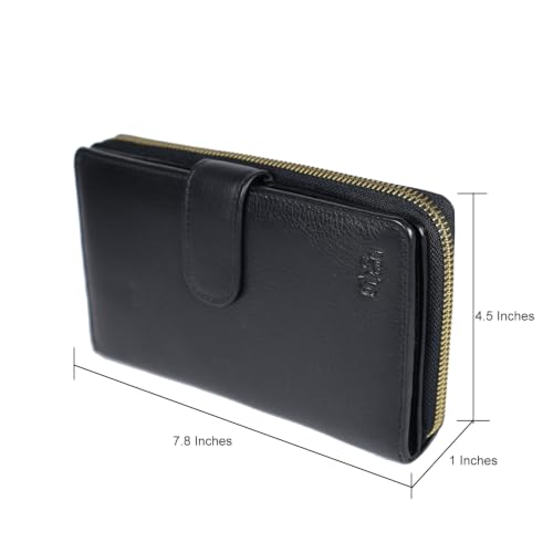 Image of Big Fat RFID Blocking Leather Organizer Checkbook Wallets For Women - Clutch