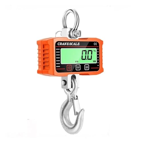 Báscula colgante digital de 2T, báscula grúa alta resistencia 2000 KG, pesaje industrial con gancho y pantalla LCD grande, en sitio control remoto 4400 LB para Mercado, Construcción(2000kg Black)