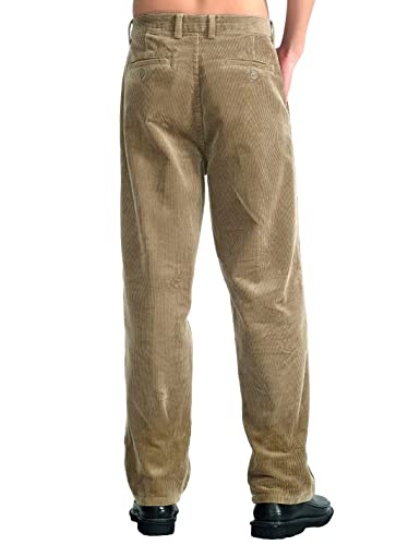 Idealsanxun Corduroy Pants For Men Casual Relaxed Fit Khaki Pants Slacks Trousers For Men (Khaki, 38Wx32L) #TOP2