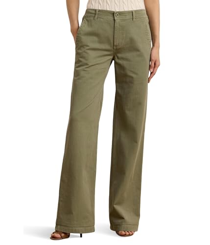 Lauren Ralph Lauren Women's Cotton Twill Wide Leg Pants