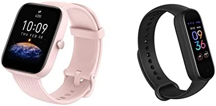 Amazfit Bip 3 Smart Watch for Women, Health & Fitness Tracker with 1.69″ Large & Band 5 Activity Fitness Tracker with Alexa Built-in, 15-Day Battery Life, Blood Oxygen