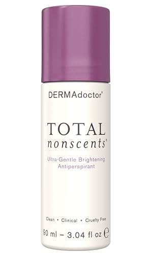 DERMAdoctor Antiperspirant for Women Sensitive Skin, Total NonScents Ultra-Gentle Illuminator, Unscented Clinical Strength Antiperspirant Deodorant for Men & Women; Hypoallergenic Roll On - 3.04 oz