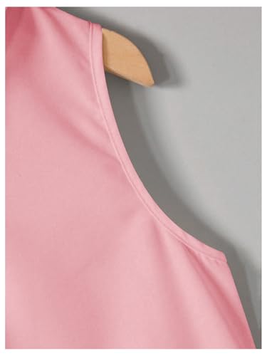 Image of Verdusa Girl's Button Front Bow Back Sleeveless Shirt High Low Asymmetrical Hem Blouse Top