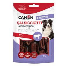 SNACK PER CANI CAMON SALSICIOTTI BOVINO, SNACK MONOPROTEICO, GR 100