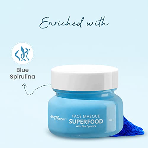 Earth Rhythm Superfood Face Masque with Blue Spirulina & Squalane, 50 g (Pack of 1) - Image 3