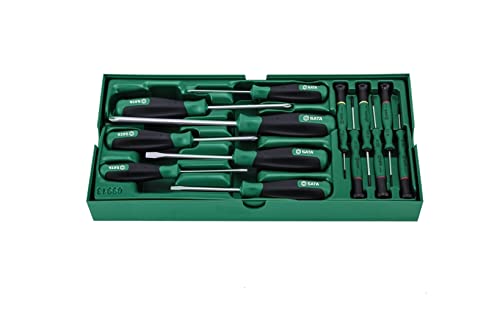 SATA ST09913SJ 13 Pieces Combination Screwdriver Tray Set , Green - Image 4