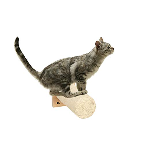 MOUHIV 1Pcs Sisal Griffoir, Mural Scratcher avec Base, Compatible avec Arbre à Chat, Escalier pour Chat, Marches d'escalade Kitty, Échelle de rayonnage pour Chaton, Blanc à la Main 25CM Cover