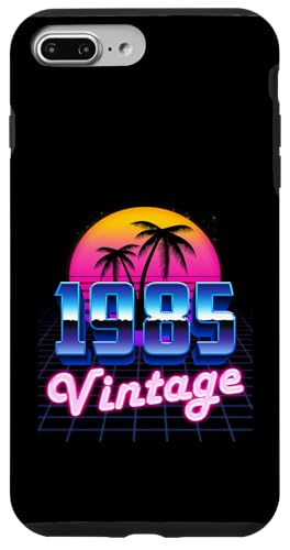 Carcasa para iPhone 7 Plus/8 Plus Vintage 1985 Cumpleaños 41 Años 80's Retro Palmera Atardecer