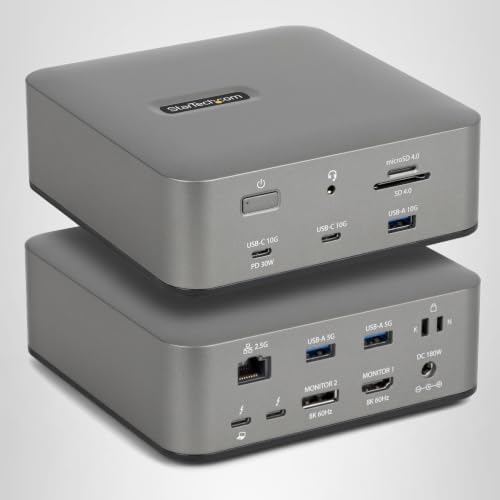StarTech Thunderbolt 5 USB4 Dock, Dual 8K 60Hz, Triple 4K, 140W, 2.5GbE — view 11