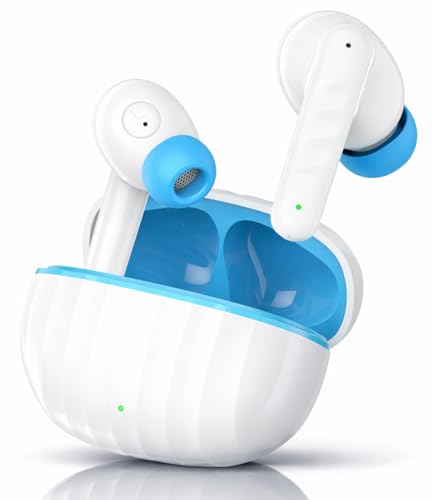 Wave PODS True Wireless in Ear Earbuds with 40H Playtime, Clear Calling ENC Mics, 45ms Low Latency Gaming, Premium Design, 13mm Bass Drivers, Type-C Fast Charging, Bluetooth v5.3. (White)