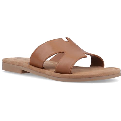 Hush Puppies Azalea Mule Leather Women's Tan Sandals - UK 5