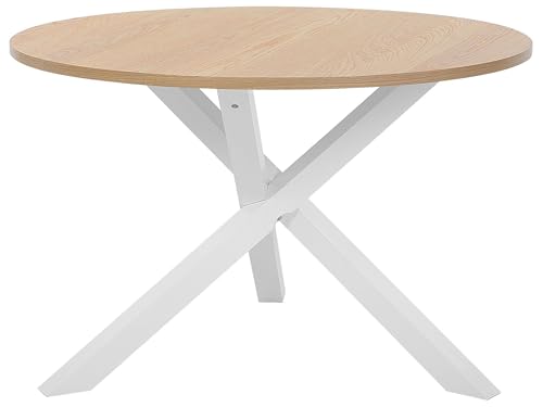 Beliani Mesa De Comedor De Madera Clara Blanca Ø 120 Cm Redonda Estilo Escandinavo Jacksonville Beliani Mesa De Comedor De Madera Clara Blanca Ø 120 Cm Redonda Estilo Escandinavo Jacksonville