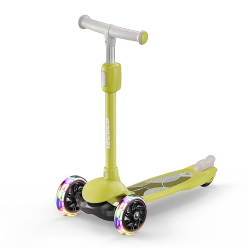 Kick Scooter for Kids, 3 Wheel Scooter Adjustable Height Foldable Design, 3 LED Light Wheels, Rear...