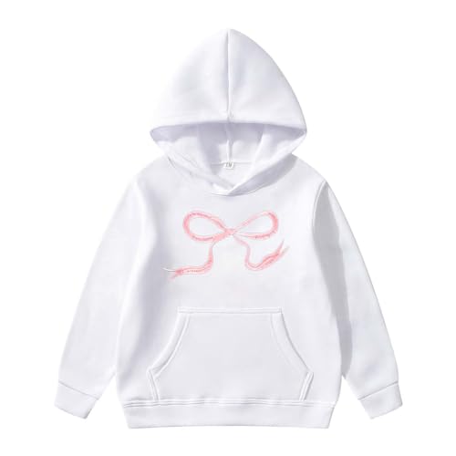 Sweat à capuche manches longues coton doux avec imprimé nœud
