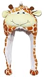 Cute Plush Animal Character Winter Hat Fun Ski Cap with Detailed Animal Face Long Ear Straps with Po
