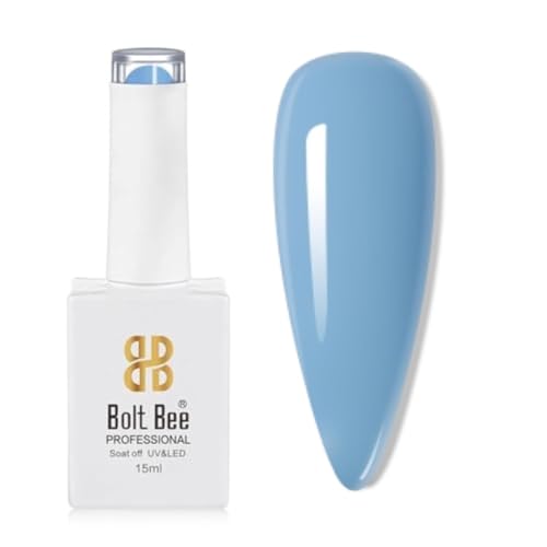 Image of Bolt Bee Sky Blue Color Gel Nail Polish Soak Off UV Gel DIY at Home Manicure Salon Nail Art (57, 15ml)