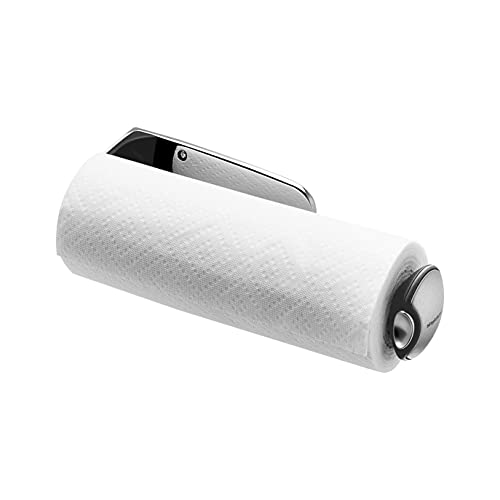Image of simplehuman Wall Mount Paper Towel Holder,Under-Cabinet or Wall Mounted Rack,Horizontal or Vertical Install,One-Handed Tear with Tension Spring,Quick-Release Knob,Brushed Stainless Steel,(Pack of 6)
