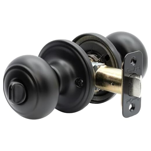 Copper Creek CK2030BC Colonial Door Knob, Privacy Function, 1 Pack, in Black